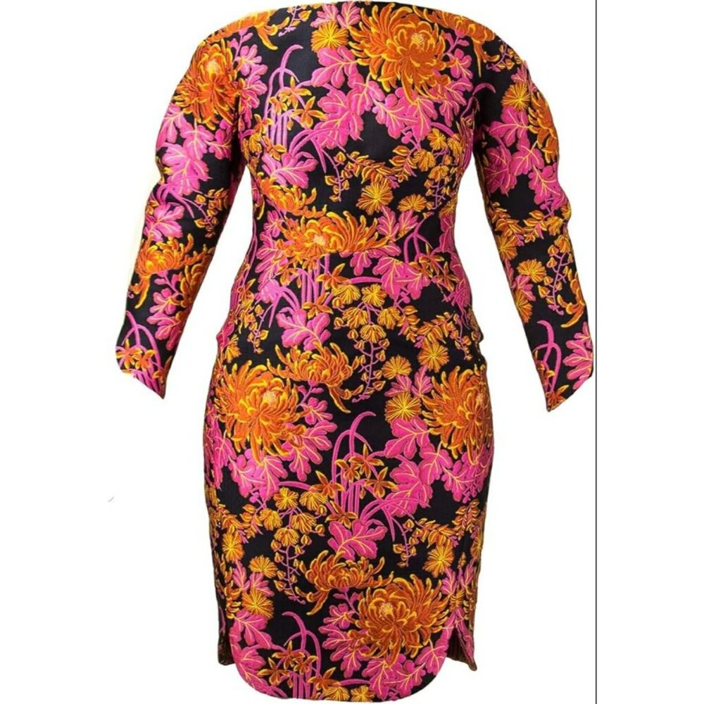 NWT $2990 Zac Posen Structured Floral Cocktail Dress Multi Floral Size 6